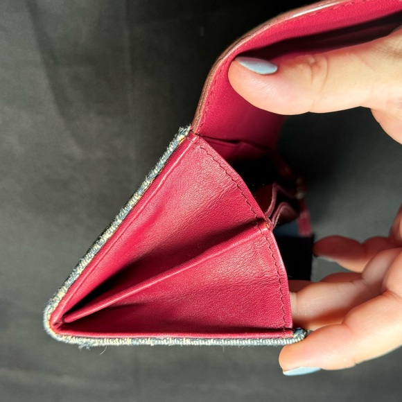 ❤️Christian Dior Red Navy Trotter Canvas Long Wallet, Italy❤️ - Picture 8 of 14